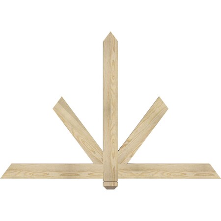 Ekena Millwork Kennewick Rough Sawn Timber Gable Bracket, Douglas Fir, 60"W x 40"H x 2"D x 4"F, 16/12 Pitch GBW060X40X0204KEN00RDF